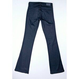 Bebe Size 24X33 Women's Bootcut Logo Tag Black Denim Jeans Made In The USA